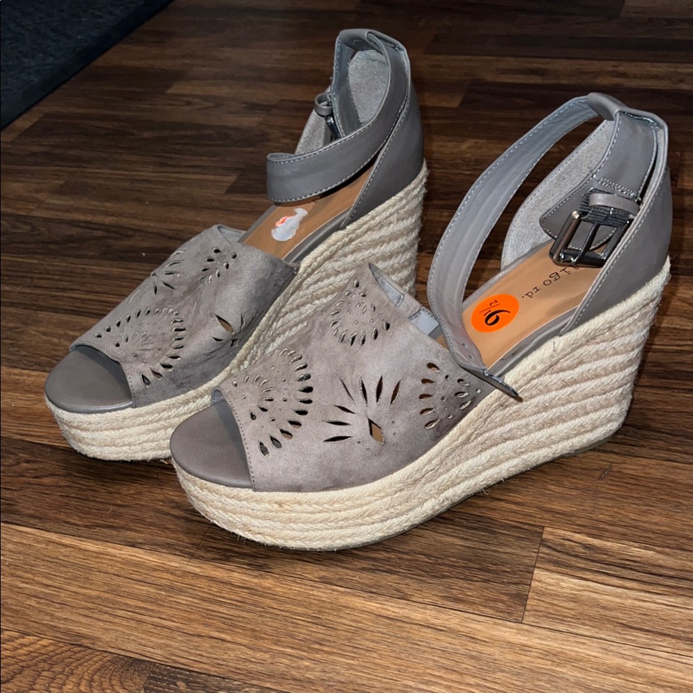 Taupe Wedge Sandals